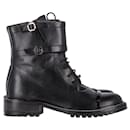 Malone Souliers Combat Boots in Black Leather - Autre Marque