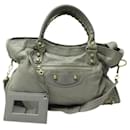 BALENCIAGA GIANT CITY 12 281770 GRAY LEATHER SHOULDER BAG - Balenciaga