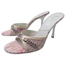 CHRISTIAN DIOR OBLIQUE CANVAS 38 LOGO FLOWER SANDALS MULES SHOES - Christian Dior