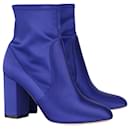 So Me ankle boots in blue stretch satin - Aquazzura