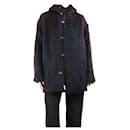 Purple and black hooded mohair coat - size S - Autre Marque