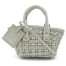 Balenciaga Bistro XXS Basket Handbag Vinyl Glitter Silver