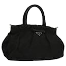 PRADA Hand Bag Nylon Black Silver Auth MY431 - Prada