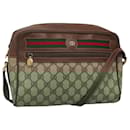 GUCCI GG Supreme Web Sherry Line Bag PVC Beige Gold 001 113 6165 Auth BD1465 - Gucci