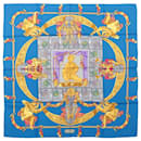 Hermès Carré 90 "HOMMAGE A CHARLES GARNIER" 100% Silk Scarf in Blue