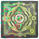 Hermès Carré 90 "La Ronde Des Heures" 100% Silk Scarf in Green