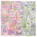 Hermès Carré 90 "Exposition Universelle" 100% Silk Scarf in Pink