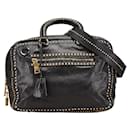 Prada Leather Triangle Logo Studded 2WAY Bag