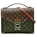 Louis Vuitton Monceau 28 Handbag Brown PVC Leather