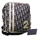 Christian Dior Navy Blue White Monogram Crossbody Shoulder Bag