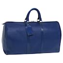 LOUIS VUITTON Epi Keepall 50 Boston Bag Blue M42965 LV Auth ki5526 - Louis Vuitton