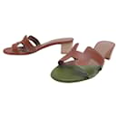 HERMES SHOES OASIS SANDALS H071002Z 36.5 IN GOLD LEATHER + BOX - Hermès
