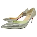 CHRISTIAN LOUBOUTIN IRIZA PERFORATED LEATHER SHOES GOLD 40 - Christian Louboutin