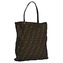 Sac à main en toile Zucca FENDI marron noir Auth ep8370 - Fendi
