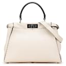FENDI Leather Peekaboo Regular Selaria 2way Bag White 8BN290 - Fendi