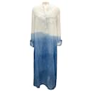 Another Tomorrow Blue / White Ombre Effect Linen Maxi Dress - Autre Marque