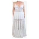 White embroidered tiered sundress - size L - Autre Marque