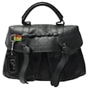 CHRISTIAN DIOR RASTA HAND BAG IN BLACK CANNAGE LEATHER JOHN GALLIANO PURSE - Christian Dior