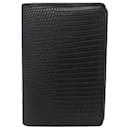 NINE LOUIS VUITTON POCKET ORGANIZER LIZARD LEATHER BLACK WALLET - Louis Vuitton