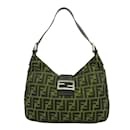 Fendi Brown Nylon Canvas Shoulder Bag