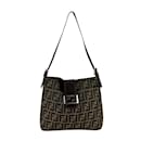 Fendi Brown Nylon Canvas Handbag
