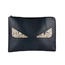 Fendi Black Leather Clutch Bag