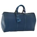 LOUIS VUITTON Epi Keepall 50 Boston Bag Blue M42965 LV Auth 116722 - Louis Vuitton