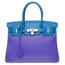 Sac HERMES Birkin 30 en Cuir Bleu - 102625 - Hermès