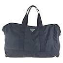 Prada Tessuto Triangle Logo Plate Boston Bag