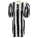 Rotate Birger Christensen Black Comb 2020 Striped Sequin Katie Dress - Autre Marque