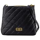 Crush M Shoulder Bag - Balenciaga - Leather - Black