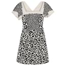 Antonio Berardi Leopard Print Dress in Black and Cream Cotton - Autre Marque