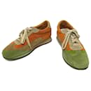 Hermes Quick Sneakers in Brown and Orange - Hermès
