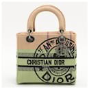 Lady Dior D-Lite Medium Embroidered Jute Dior-Union Beige Bag