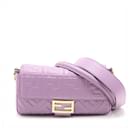 Baguette Medium FF Tridimensional Leather 2-Ways Baguette Bag Purple - Fendi