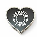 Anneau de foulard Hermes Twilly en noir et argent - Hermès