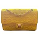 Vintage Chanel 90’s Yellow Denim Medium Classic Flap Bag 24K Gold Hardware