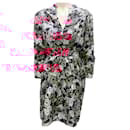Chufy Pink / Navy Floral Printed Belted Silk Mini Dress - Autre Marque