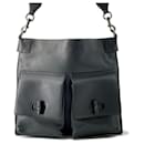 Gucci Men's Black Bamboo Leather Shoulder Bag