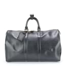 Louis Vuitton Epi Keepall 50 Noir Leather Boston Bag