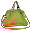 Chloe Paraty Hand Bag Leather 2way Orange Silver Auth BD1784 - Chloé