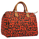 LOUIS VUITTON Monogram Graffiti Speedy 30 Hand Bag Orange M93705 Auth BD1557AM - Louis Vuitton