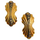 Fendi Vintage Gold Plated Laurel Leaf Earrings