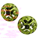 Fendi Vintage Gold Plated Round Filigree Earrings