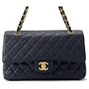 Chanel Black Grained Calfskin Chain Shoulder Bag