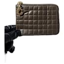CELINE Calfskin Quilted C Charm Coin Card Pouch/Wallet Army Green - Céline