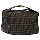 Sac à main Vanity en toile Zucca FENDI noir marron or Auth 116811 - Fendi