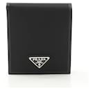 Prada Nylon Saffiano Leather Bifold Wallet Black