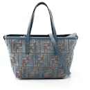 Fendi Roll Mini Tote Bag Fabric Canvas Leather