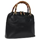 GUCCI Bamboo Hand Bag Leather Black Auth bs24308 - Gucci